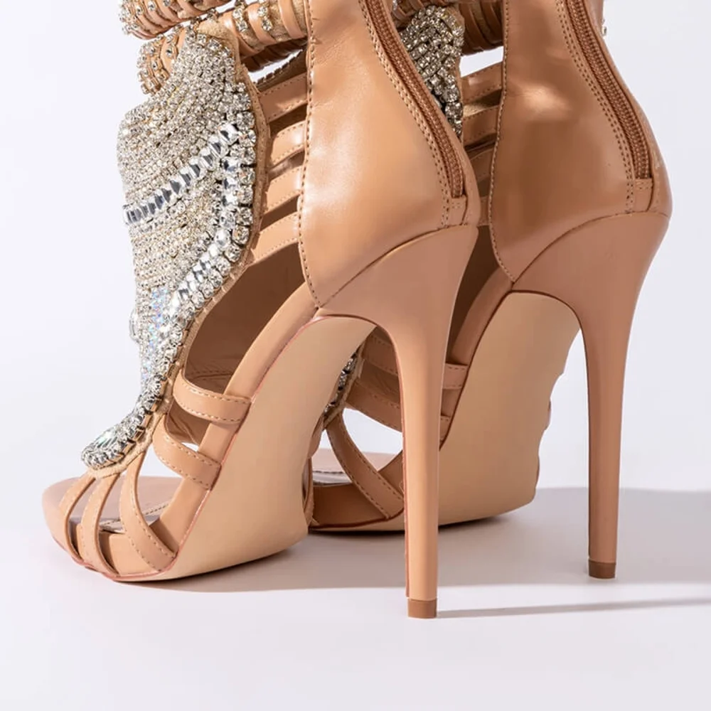 "TEARS OF APHRODITE" Dazzling Rhinestone Embellished Heels - Picture 10 of 11